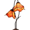 New 🎁 G&G Bro Double Lotus Tiffany Lamp Table Orange 🎉