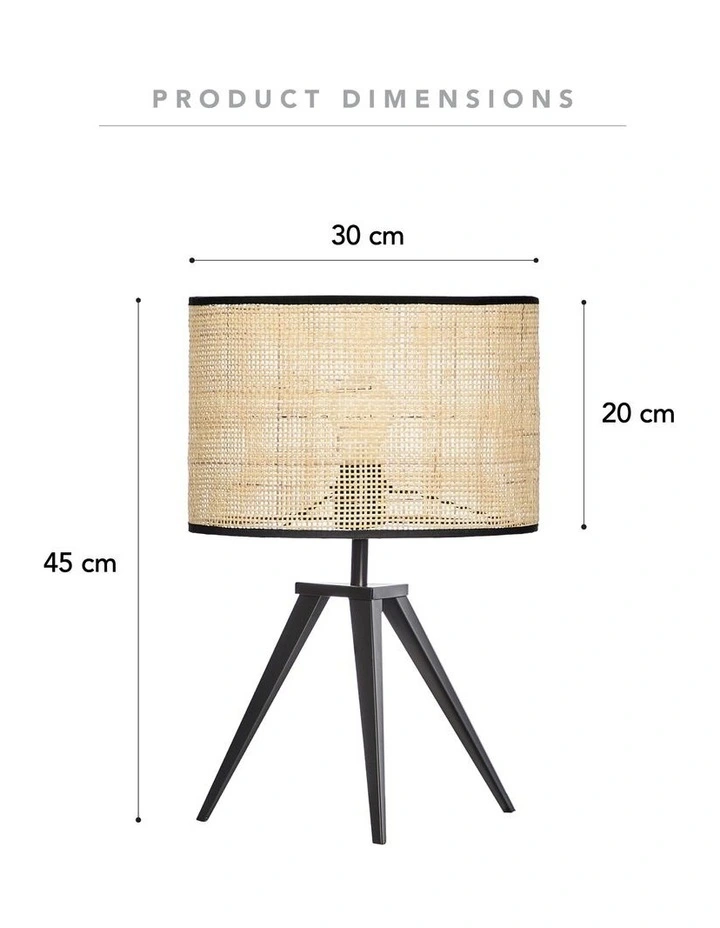 Best Pirce π Cooper & Co Porto Table Lamp 45cm In Natural/Black β - Image 3