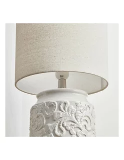 Deals ???? Cooper & Co Florence Modern Ceramic Table Lamp 46cm In White ❤️ -Oriel Lighting - shop unnamed file 1063