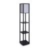 New 🧨 Sarantino Etagere Floor Lamp Diamond Design Fabric Shade With Shelves Black 🎉