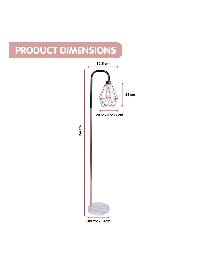Top 10 π Sarantino Geometric Rose Gold Floor Lamp With Marble Base π - Image 4