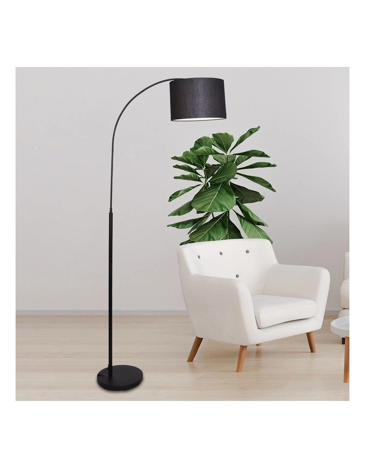 Brand new π Sarantino Metal Arc Arm Floor Lamp Stand Black Post In Round Shade Modern Reading Light π― - Image 6