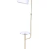 Cheapest 👏 Sarantino Marble & Glass End Brass Finish Table Floor Lamp White ✔️