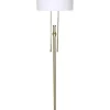 New 🌟 Sarantino Metal Height-Adjustable Floor Lamp Brushed With Drum Shade Gold ✔️
