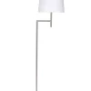 Cheap 👍 Sarantino Metal Floor Lamp With Cream Linen Fabric Shade Nickel Finish 🌟