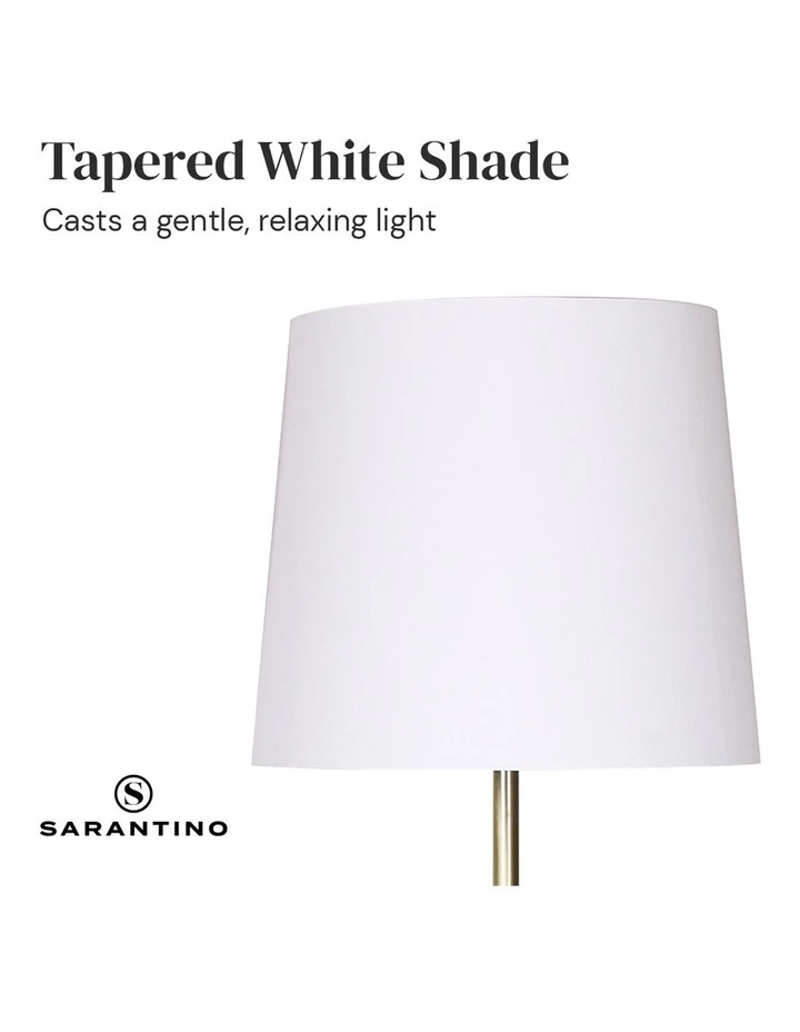 Best reviews of π Sarantino Metal Floor Lamp In Antique Brass Finish With Cream Linen Fabric Shade β - Image 6