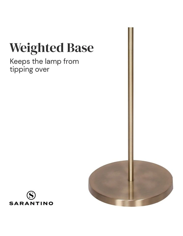 Best reviews of π Sarantino Metal Floor Lamp In Antique Brass Finish With Cream Linen Fabric Shade β - Image 7