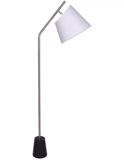Best Pirce ???? Sarantino Metal Floor Lamp Nickel Finish With Black Marble Base ⭐