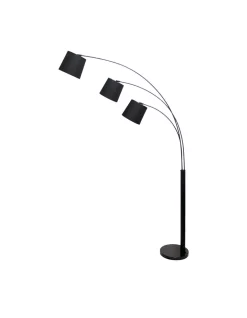 Buy 😀 Sarantino Adjustable 3-Light Tapered Shade Arc Floor Lamp Black ❤️