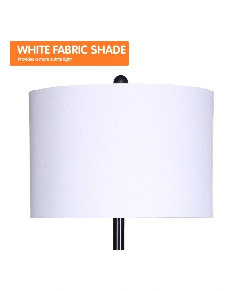 Best deal π Sarantino Metal Floor Lamp Stand Black Post In Round Shade Marble Finish Shelves White π₯ - Image 3