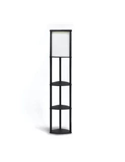 Top 10 ???? Sarantino Wood Etagere Floor Lamp In Tripod Shape Reading Light 3 Wooden Shelves ????
