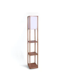 Top 10 ???? Sarantino Etagere Floor Lamp Off-white Fabric Shade Reading Oak Wood Finish ✔️