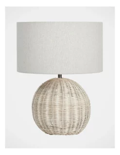 Coupon 😍 Australian House & Garden Zale Rattan Base Table Lamp 35x35x45cm In Natural 😀