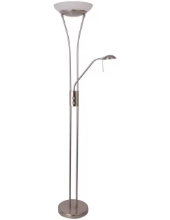 Brand new 👏 Lexi Lighting Frisco 👩 Mother & Child LED Floor Lamp Satin Chrome 💯