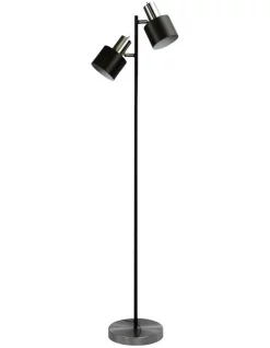 Buy 😉 Oriel Lighting Ari Twin Floor Lamp Brushed Chrome ❤️