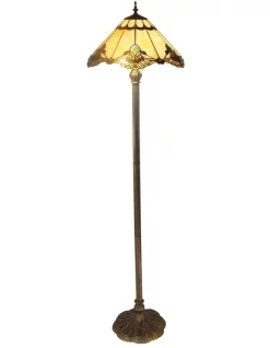 Cheap ✔️ G&G Bro Benita Leadlight Tiffany Floor Lamp Beige 🎁