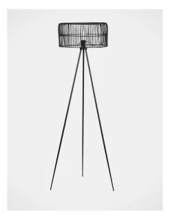 Flash Sale 🎉 Australian House & Garden 156cm Isamanda Floor Lamp With Rattan Shade In Black 🔥