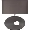 New 👍 Oriel Lighting Louise Ceramic Table Lamp In Grey 👏