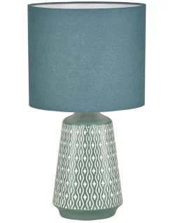 Buy 🤩 Oriel Lighting Moana Ceramic Table Lamp In Green ⌛