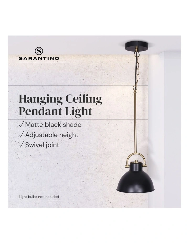 Best reviews of ???? Sarantino Pendant Light Lamp In Black And Gold ???? 2 Best reviews of ???? Sarantino Pendant Light Lamp In Black And Gold ???? - Image 2