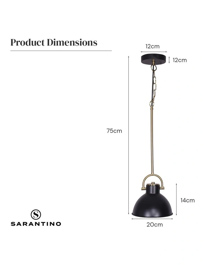 Best reviews of ???? Sarantino Pendant Light Lamp In Black And Gold ???? 6 Best reviews of ???? Sarantino Pendant Light Lamp In Black And Gold ???? - Image 6