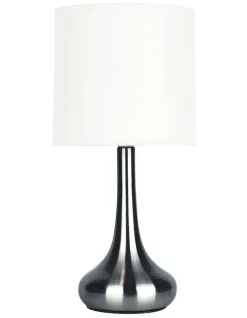 Best Sale 🛒 Oriel Lighting Lola One Light Touch Table Lamp Brushed Chrome 🎁