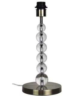 Discount 🤩 Oriel Lighting Clara Acrylic Table Lamp Base Antique Brass 👏