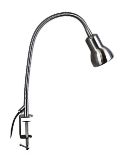 Wholesale ⭐ Oriel Lighting Scope Adjustable Goose-Neck Clamp Table Lamp Brushed Chrome 👍