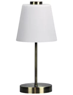 New 👏 Oriel Lighting Erik Led Touch Lamp Antique Brass 🧨