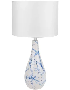 Best Sale ✔️ Lexi Lighting Ashleigh Ceramic Table Lamp White/Blue 😀