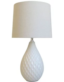 Discount 🌟 Oriel Lighting Danu Ceramic Table Lamp White ⭐