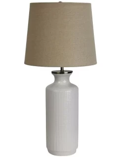 New 🥰 Oriel Lighting Matlock Ceramic Table Lamp Ivory ✨