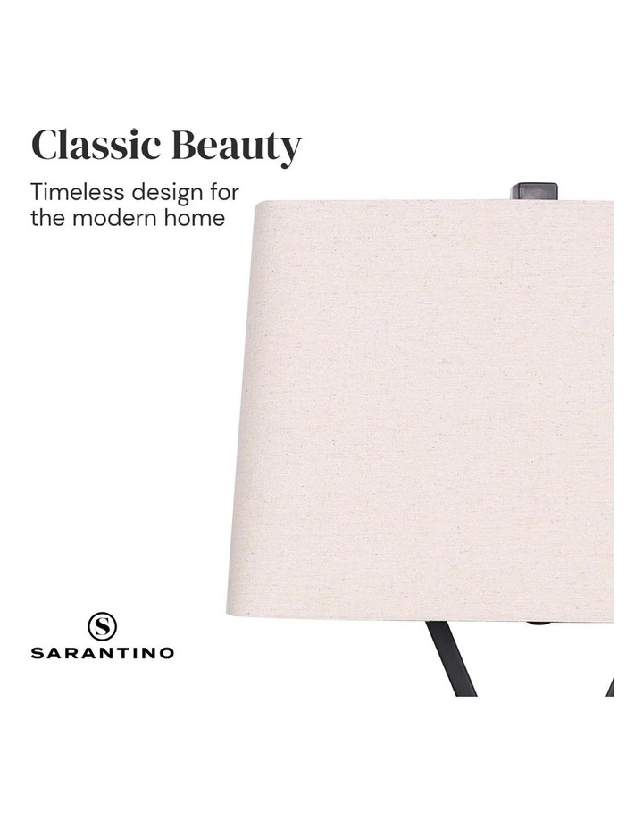 Best Pirce π Sarantino Metal Table Lamp Rectangular Shade X Stand Cream π - Image 6