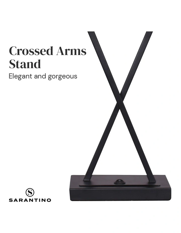 Best Pirce π Sarantino Metal Table Lamp Rectangular Shade X Stand Cream π - Image 7