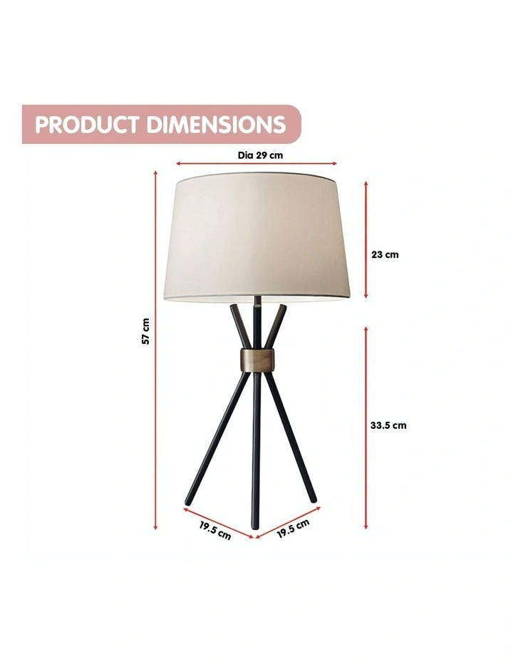 Best Sale ???? Sarantino Metal Tripod Table Lamp With Antique Brass Accent ???? 3 Best Sale ???? Sarantino Metal Tripod Table Lamp With Antique Brass Accent ???? - Image 3