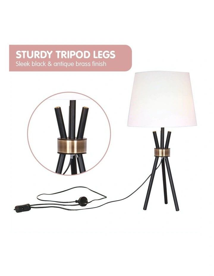 Best Sale ???? Sarantino Metal Tripod Table Lamp With Antique Brass Accent ???? 5 Best Sale ???? Sarantino Metal Tripod Table Lamp With Antique Brass Accent ???? - Image 5