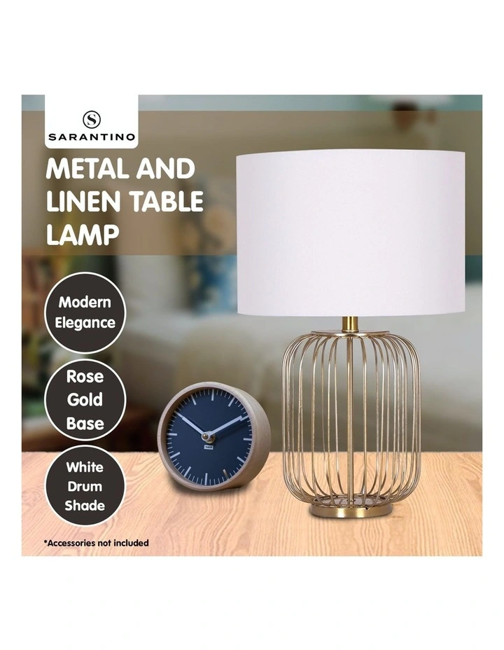 Top 10 π Sarantino Table Lamp Rose Gold Finish With White Linen Shade β€οΈ - Image 7