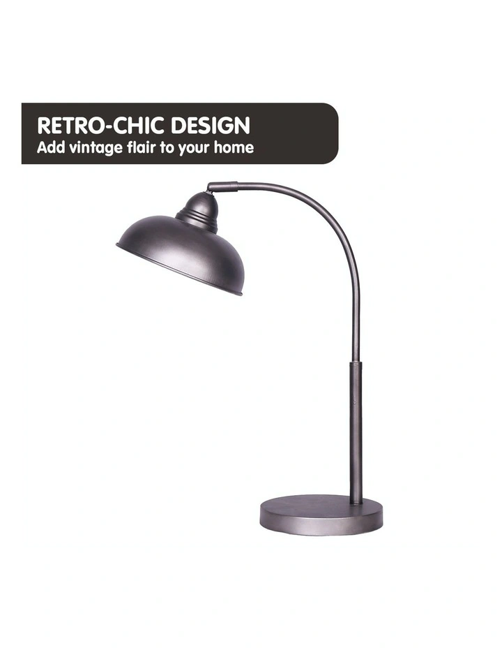 Deals π Sarantino Industrial Chic Adjustable Angle Desk Lamp Dark Grey π - Image 3