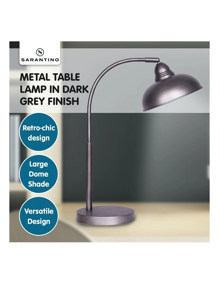 Deals π Sarantino Industrial Chic Adjustable Angle Desk Lamp Dark Grey π - Image 7