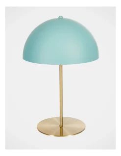 Brand new 🎉 Vue Trom 30x30x46cm Copper Coloured Antique Table Lamp In Blue 🎉