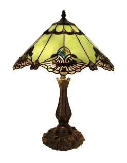 Buy 😀 G&G Bro Large Benita Leadlight Tiffany Table Lamp Jade 😀