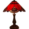 Outlet ⭐ G&G Bro Large Benita Leadlight Tiffany Table Lamp Red 💯