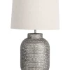 Promo 👏 Oriel Lighting Palma Beaten Silver Table Lamp 🛒