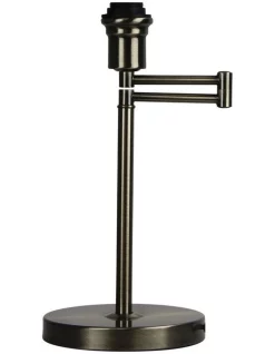 New 🧨 Oriel Lighting Kingston Swing Arm Table Lamp Base Only Antique Brass ❤️